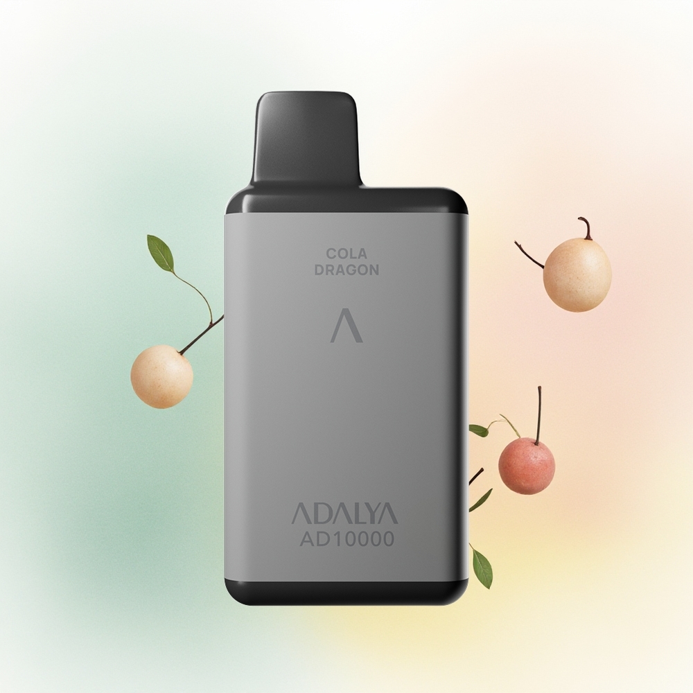 Adalya AD 10000 Puffs Miętowy Punkt z Aluminiową Rurką i Niebieskim Światłem
