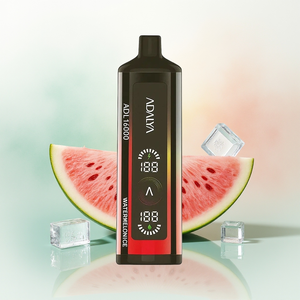 Adalya ADL 16000 PRO Puffs Arbuzowy Lód z Cyfrowym Ekranem i Aluminiową Powłoką