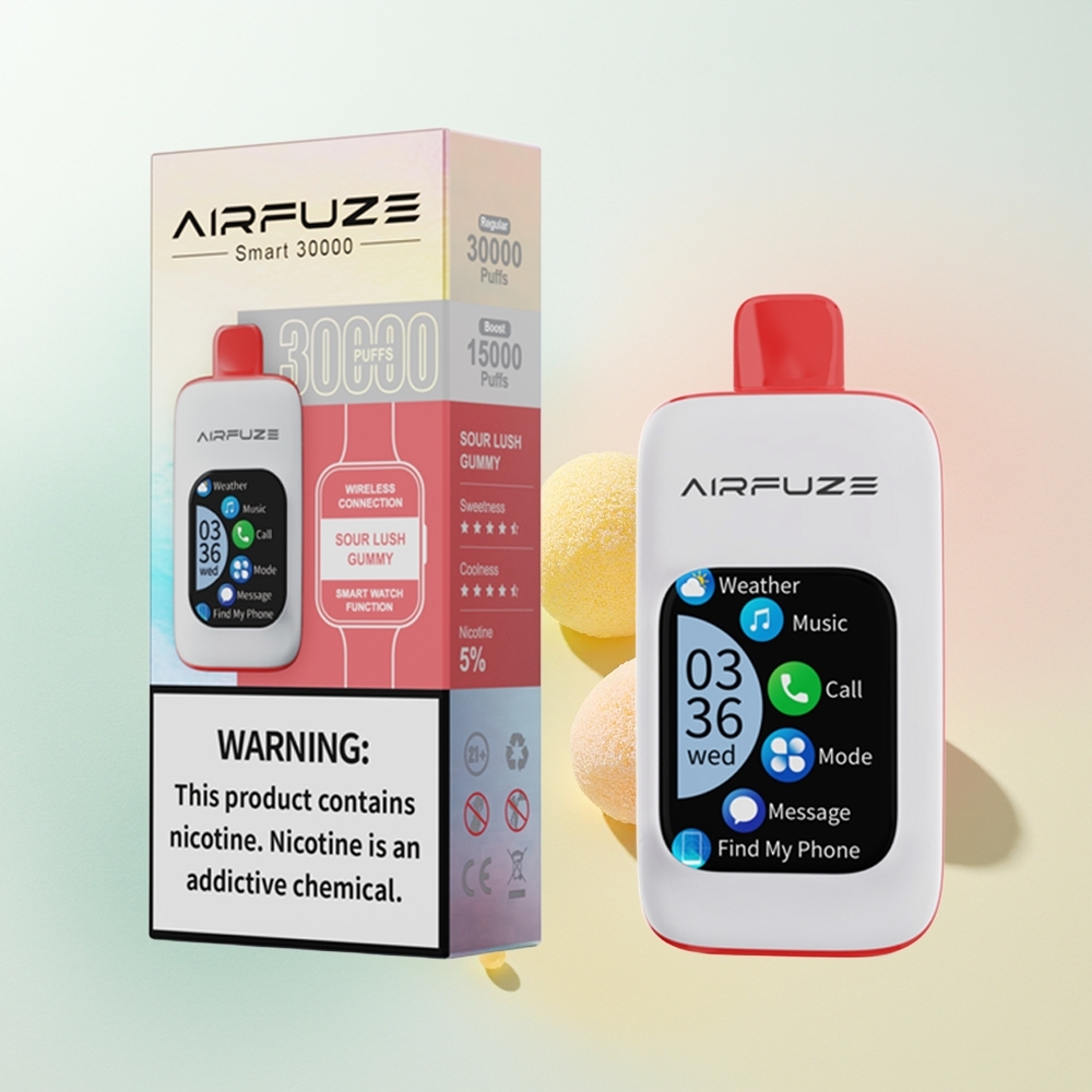 AirFuze Smart 30000 Puffs Kwaśny Soczysty Żelki z Ekranem 2.01'' i Baterią 900mAh