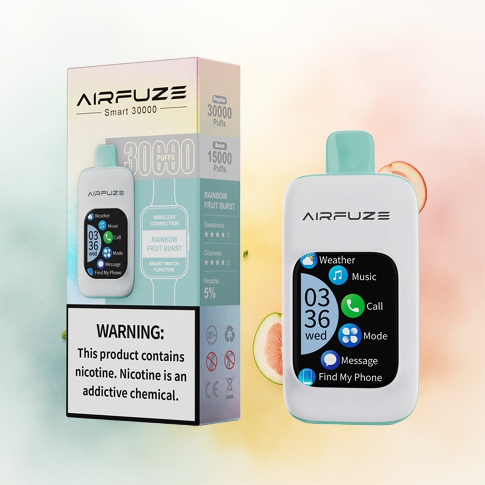 AirFuze Smart 30000 Puffs Tęczowy Wybuch Owoców z Wyświetlaczem TFT i Typem-C