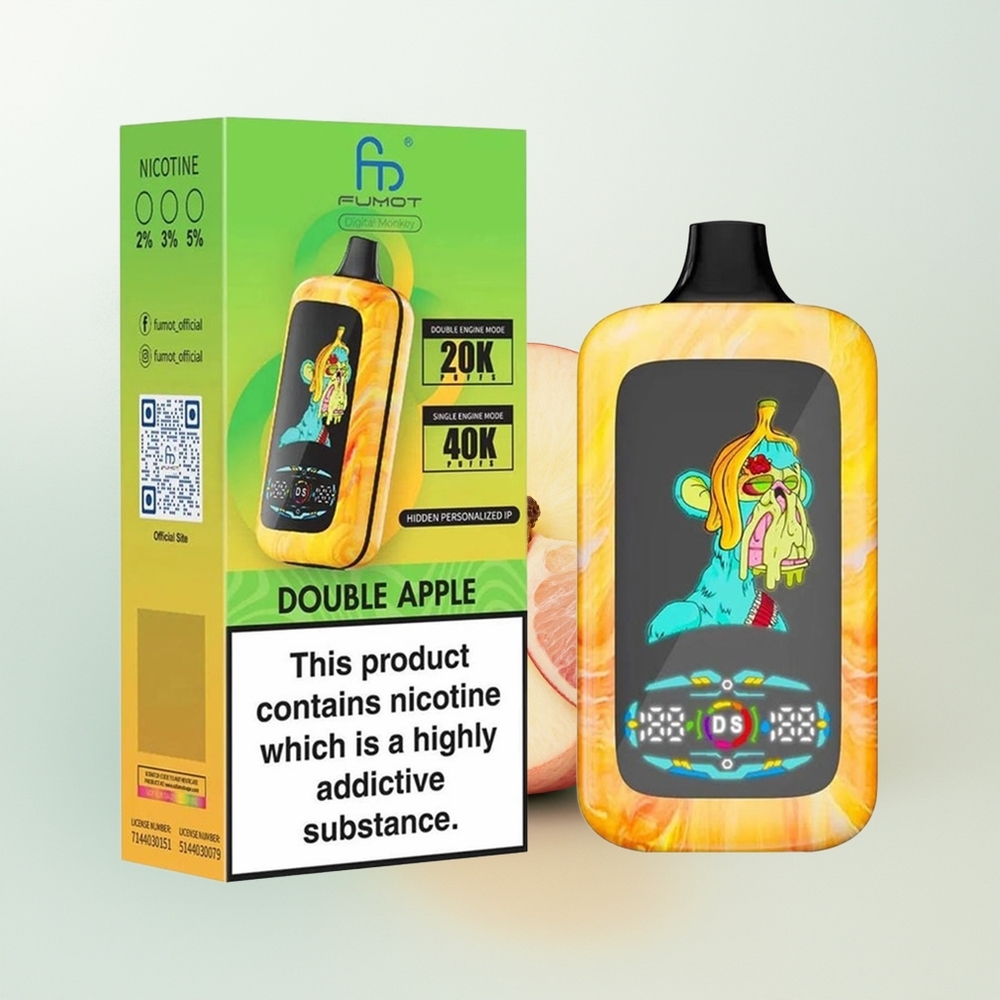 Fumot Digital Monkey 20000/40000 Puffs Podwójne Jabłko Podwójna Moc i Typ-C
