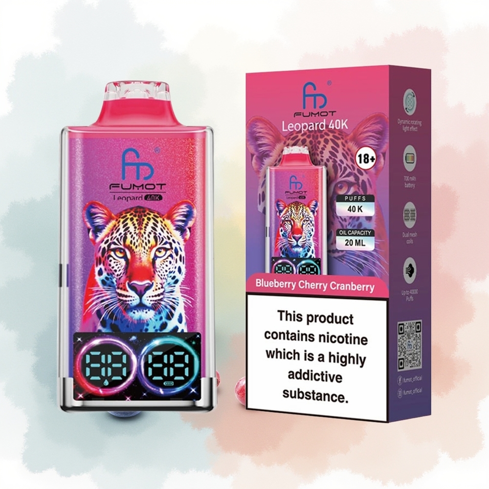 Fumot Leopard 40K Puffs Borówka Wiśnia Żurawina 5% Dual Mesh