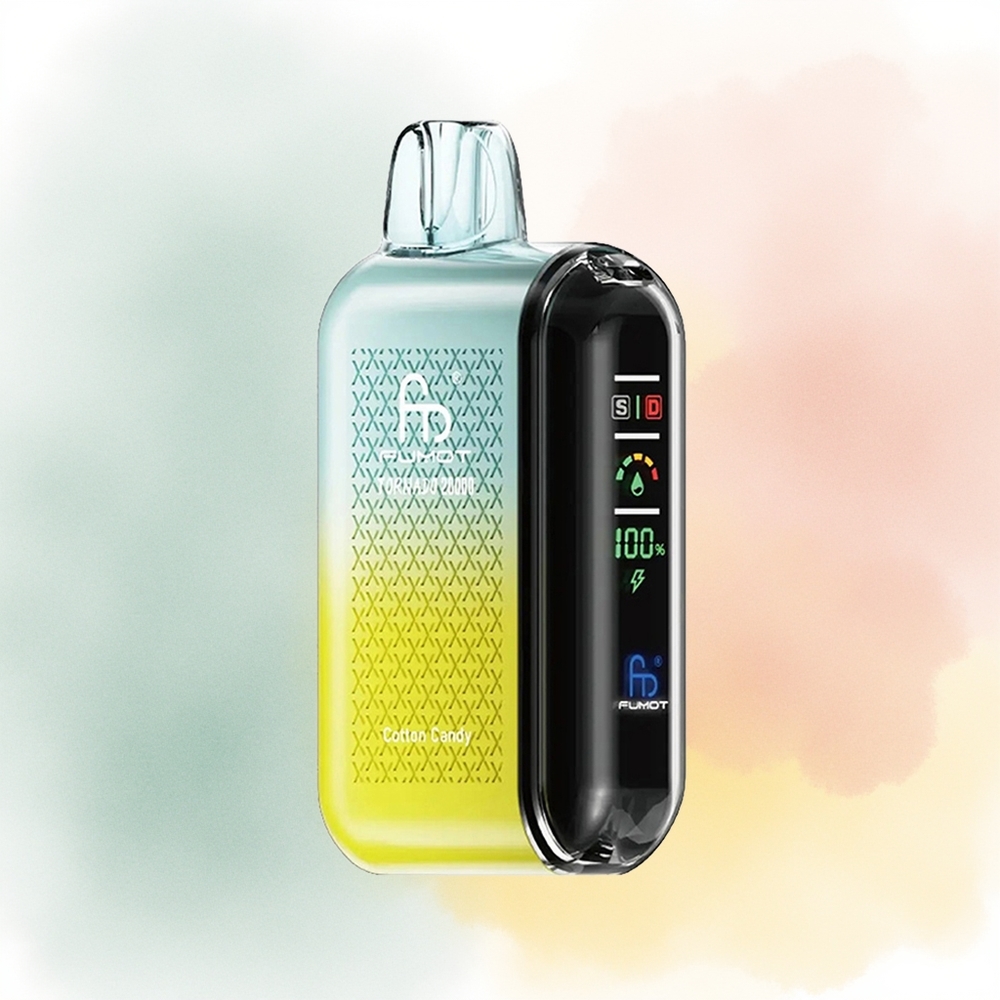 Fumot Tornado 20000 Puffs Wata Cukrowa z Dual Mesh i Wyświetlaczem