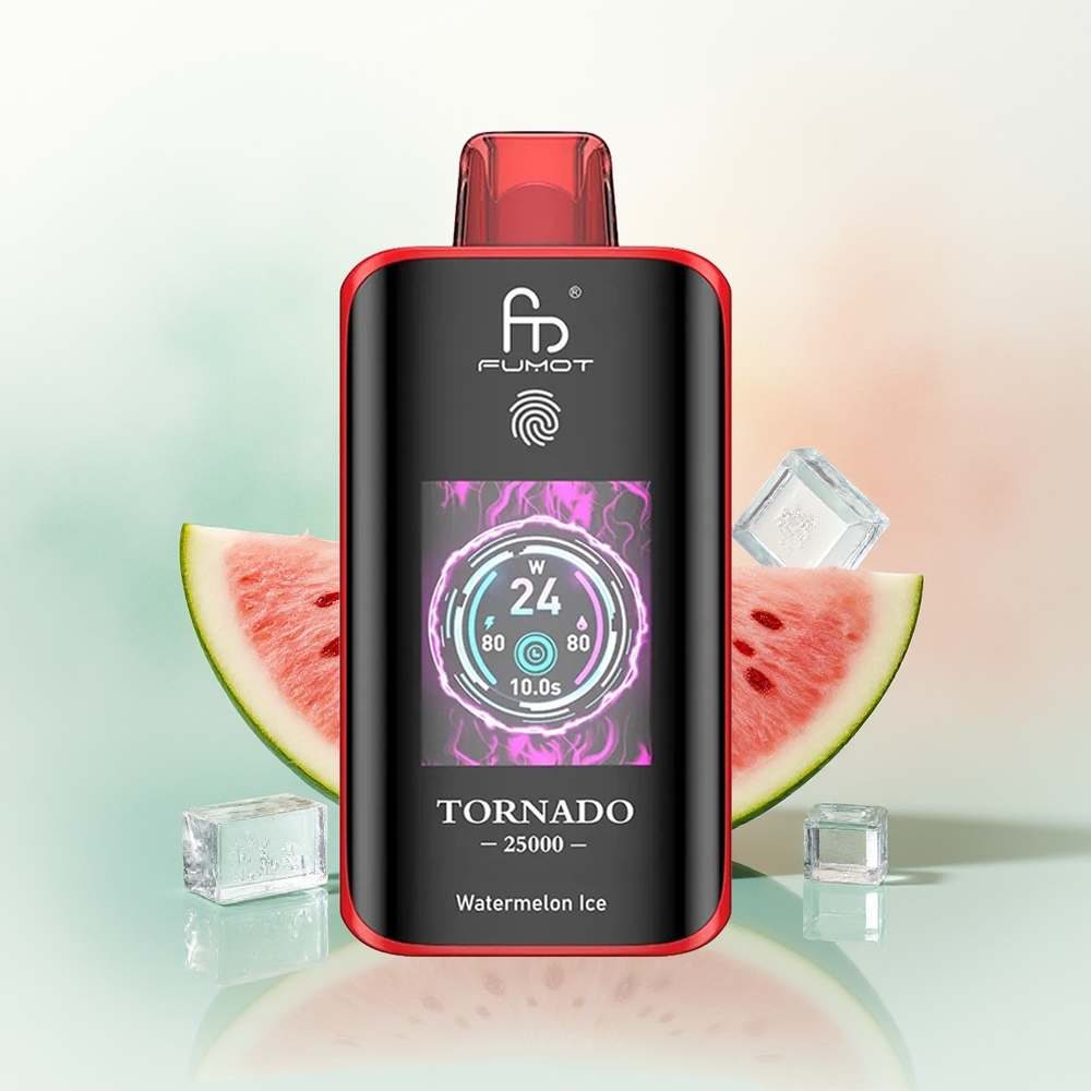 Fumot Tornado 25000 Puffs Arbuzowy Lód z Ekranem HD i Baterią 700mAh