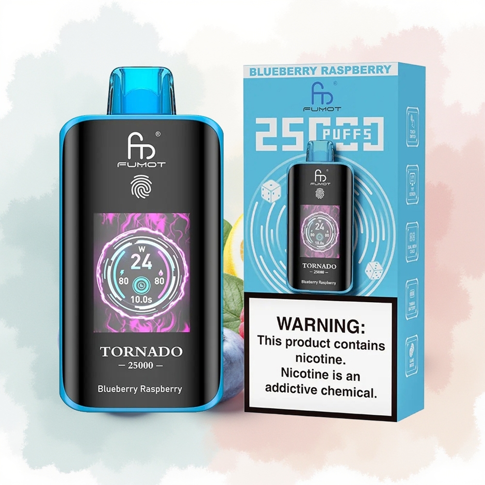 Fumot Tornado 25000 Puffs Borówka Malina HD Ekran 700mAh