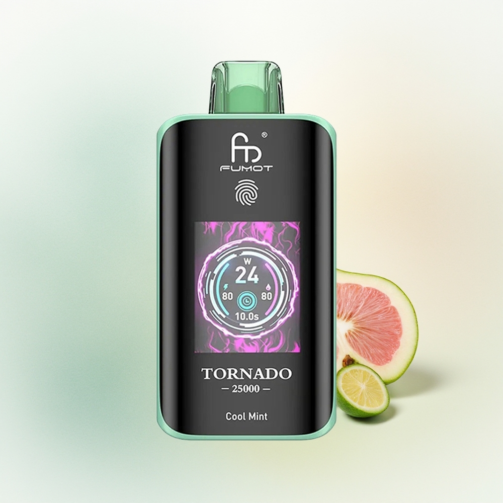 Fumot Tornado 25000 Puffs Chłodna Mięta z Ekranem HD i Baterią 700mAh