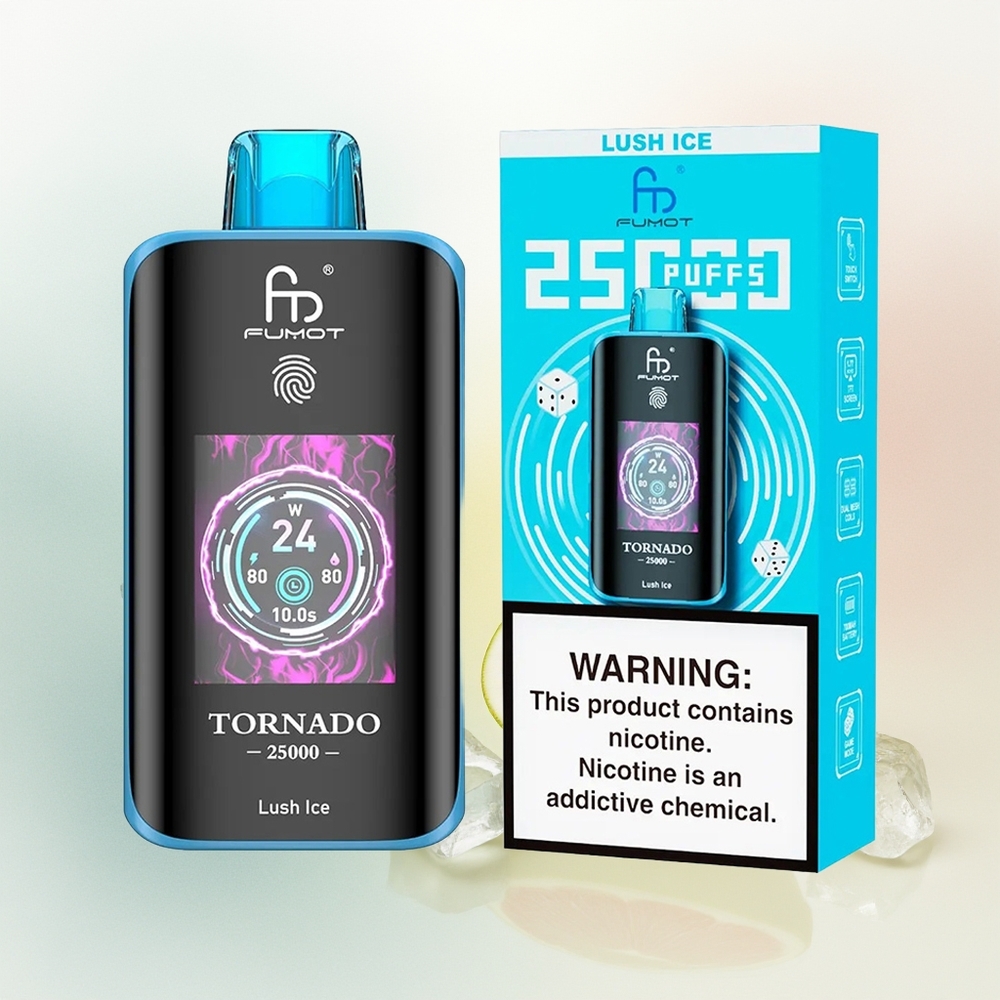 Fumot Tornado 25000 Puffs Lodowy Smak z HD Ekranem i 20ml Płynem