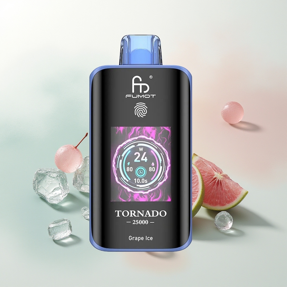 Fumot Tornado 25000 Puffs Lodowy Winogronowy Ekran HD i Ładowanie Type-C