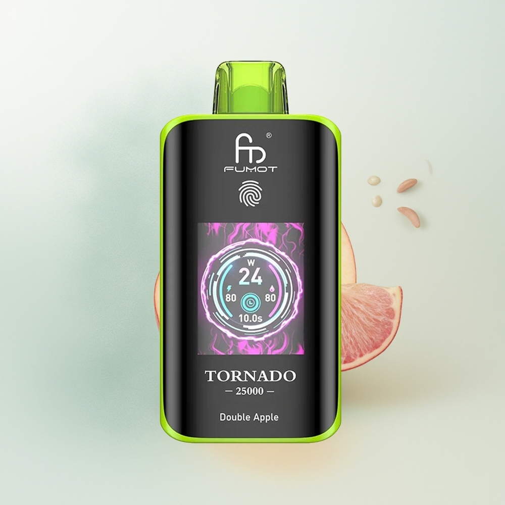 Fumot Tornado 25000 Puffs Podwójne Jabłko z Ekranem HD i Baterią 700mAh