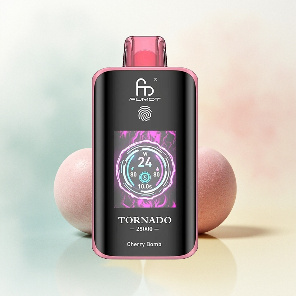 Fumot Tornado 25000 Puffs Wiśniowa Bomba z Ekranem HD i Baterią 700mAh