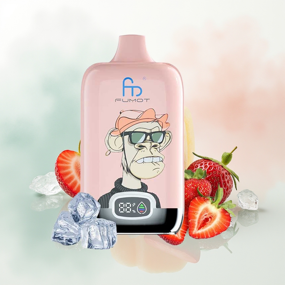 Fumot Tornado Digital Box 12000 Puffs Truskawkowa Mrożona z Miękką Cewką i Ładowaniem Typ-C
