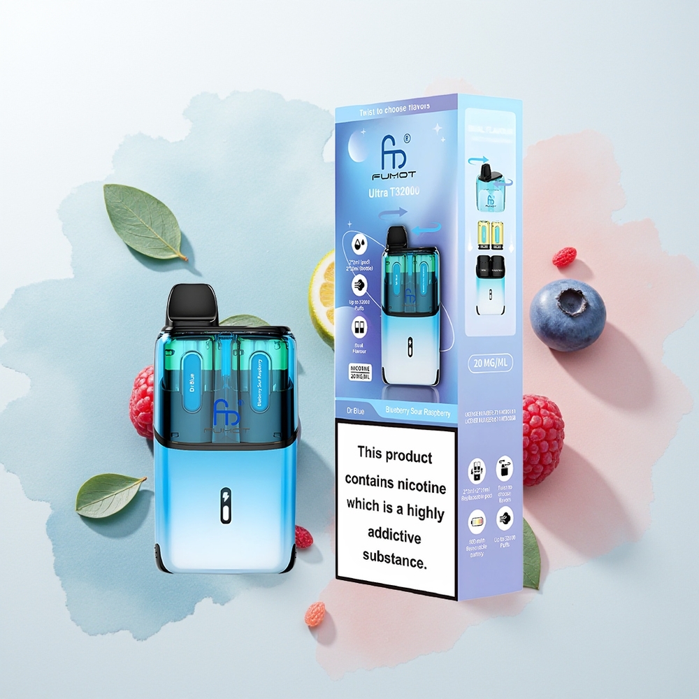 Fumot Ultra T32000 Puffs Dr Blue - Jagoda Kwaśna Malina z Mesh Coil i 800mAh