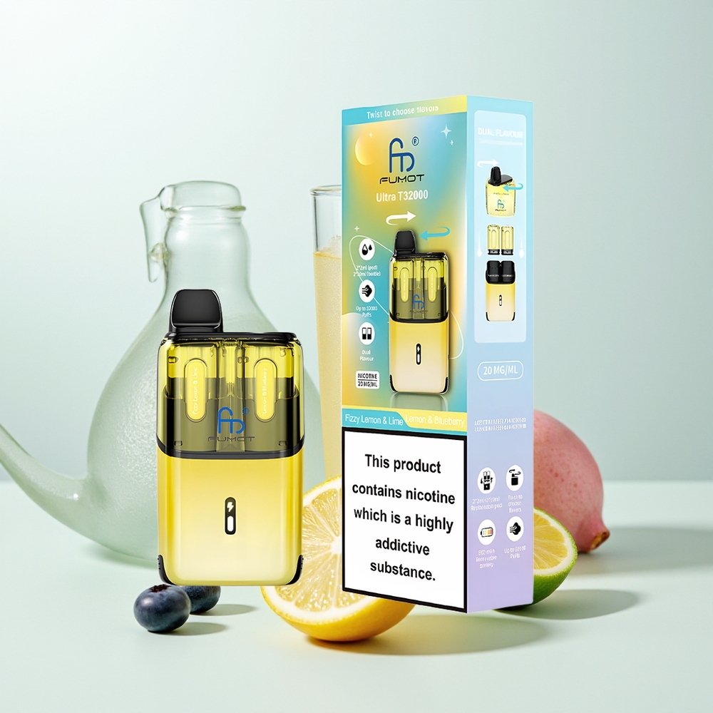 Fumot Ultra T32000 Puffs Gazowana Cytryna & Limonka - Cytryna & Borówka z 800mAh i Typem-C