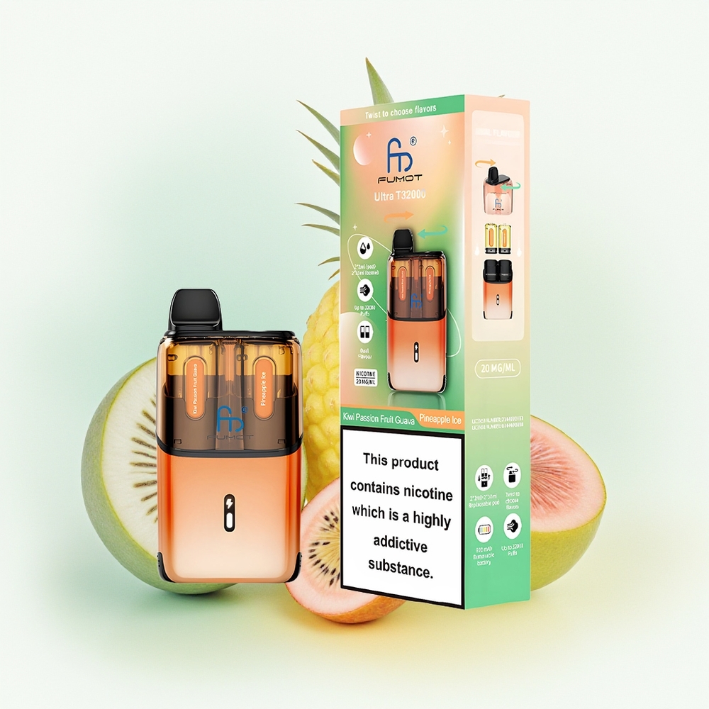 Fumot Ultra T32000 Puffs Kiwi Marakuja Guawa - Ananasowy Lód z Mesh Coilem i Ładowaniem Type-C