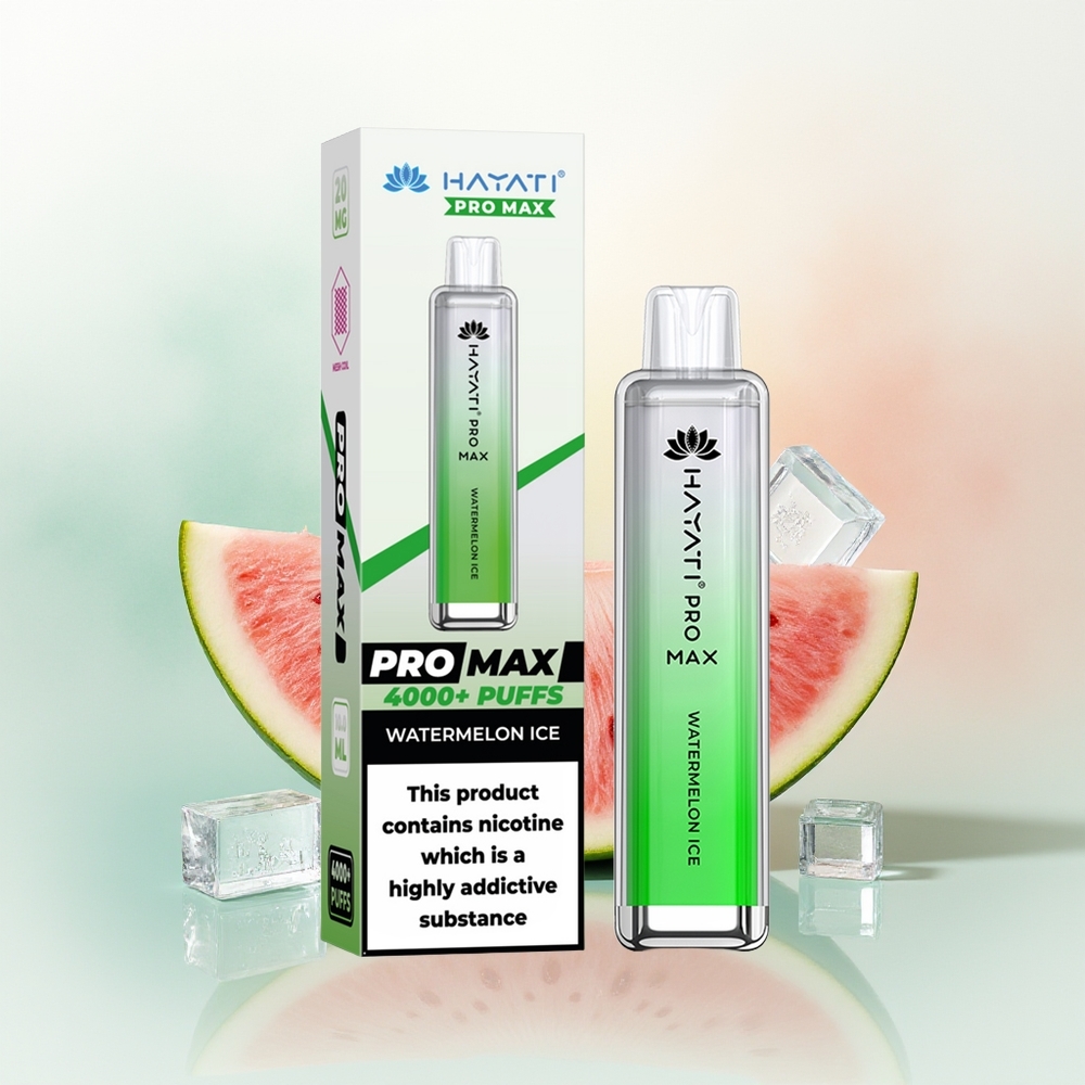 Hayati Pro Max 4000 Puffs Arbuzowy Lód z Podwójną Mocą i Kryształowym Wyglądem