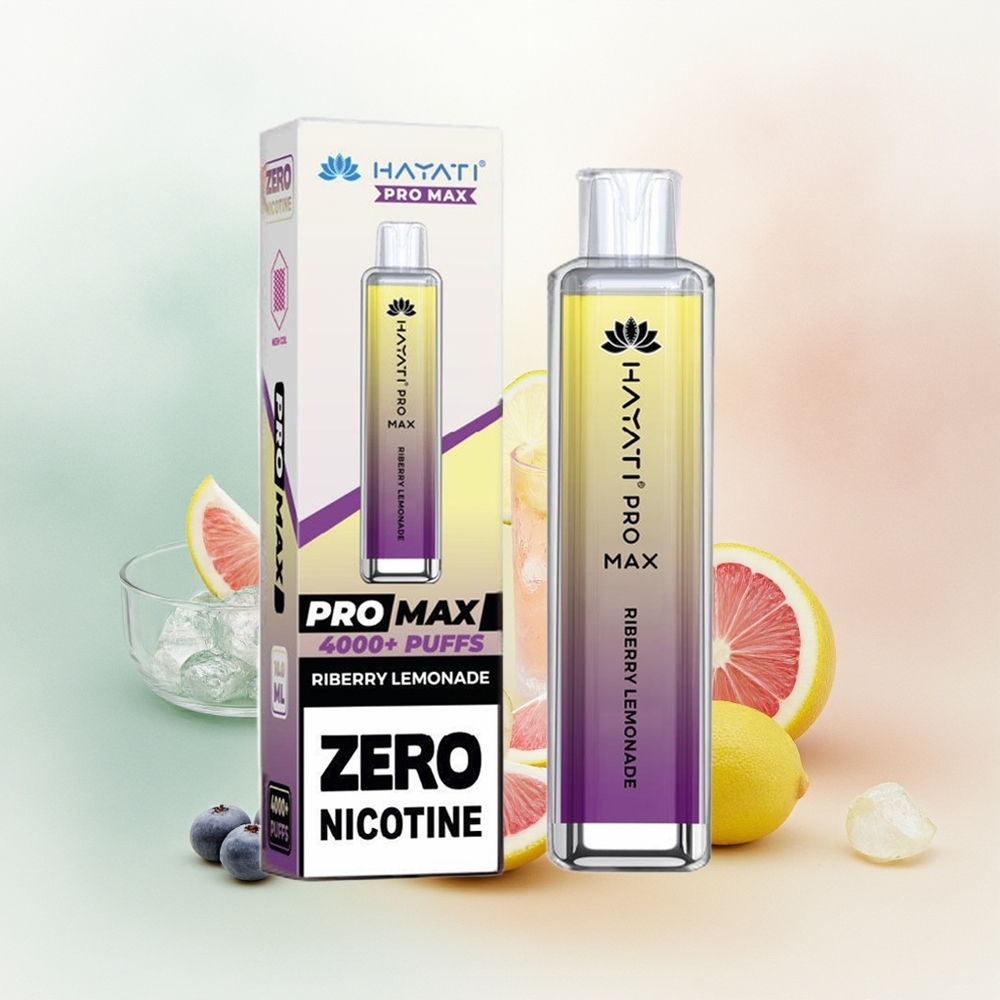 Hayati Pro Max 4000 Puffs Lemoniada Riberry z Podwójną Cewką i Baterią 1400mAh