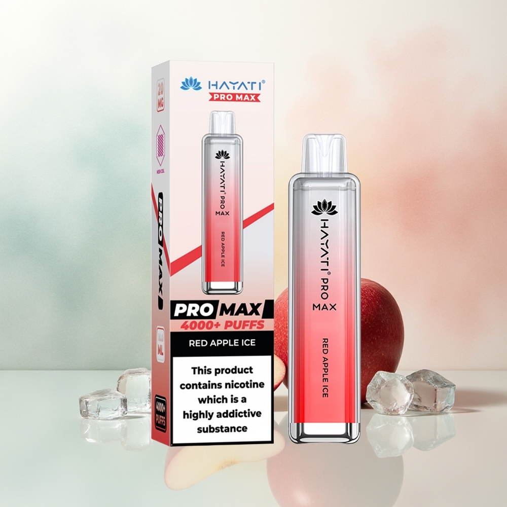 Hayati Pro Max 4000 Puffs Lodowe Jabłko z Podwójną Mocą i Błyszczącym Wyglądem