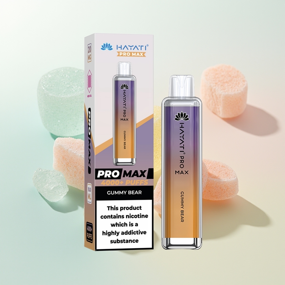 Hayati Pro Max 4000 Puffs Miś Gummy Pro Max Dual Coil Rechargeable