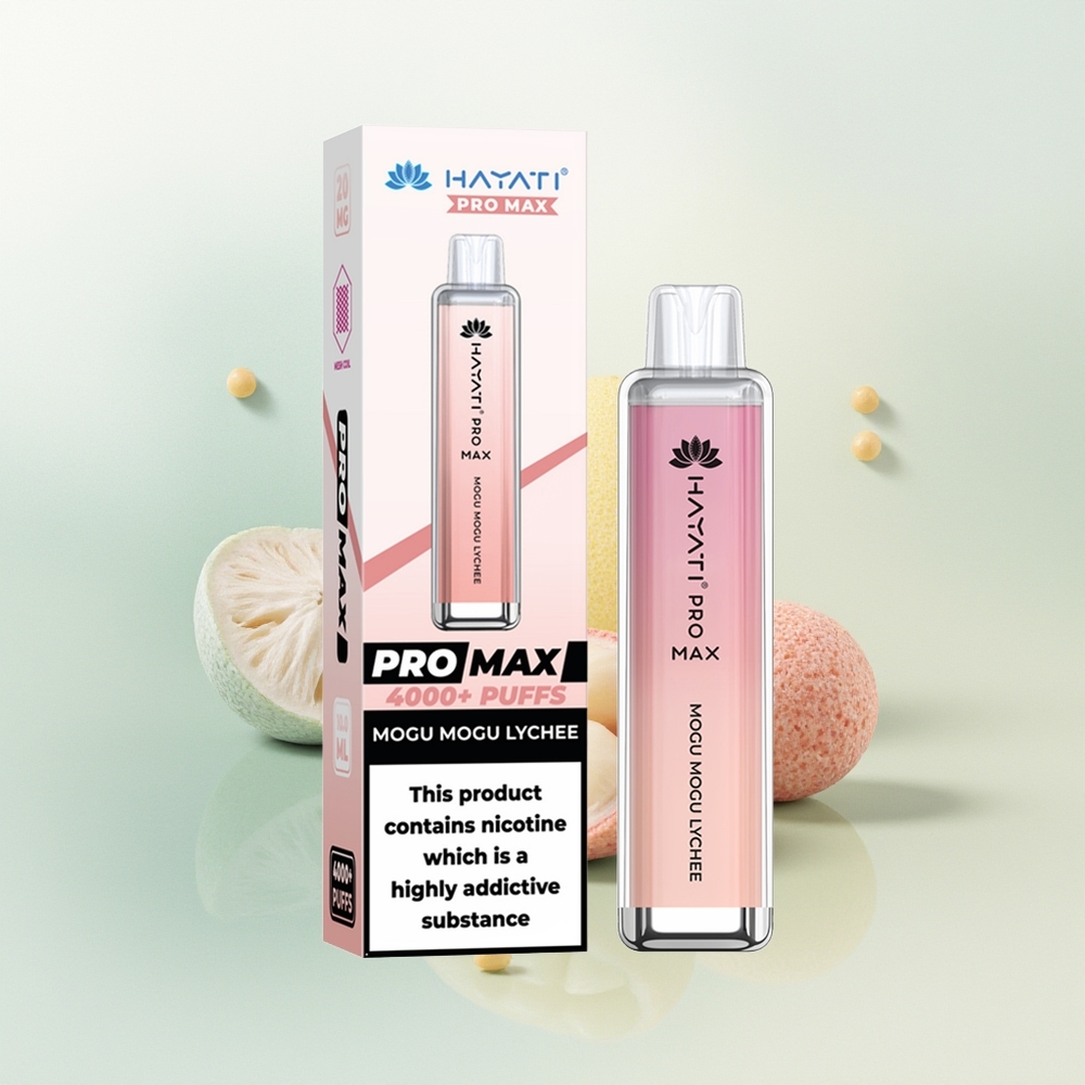 Hayati Pro Max 4000 Puffs Mogu Mogu Liczi z Podwójną Mocą i Kryształowym Wyglądem