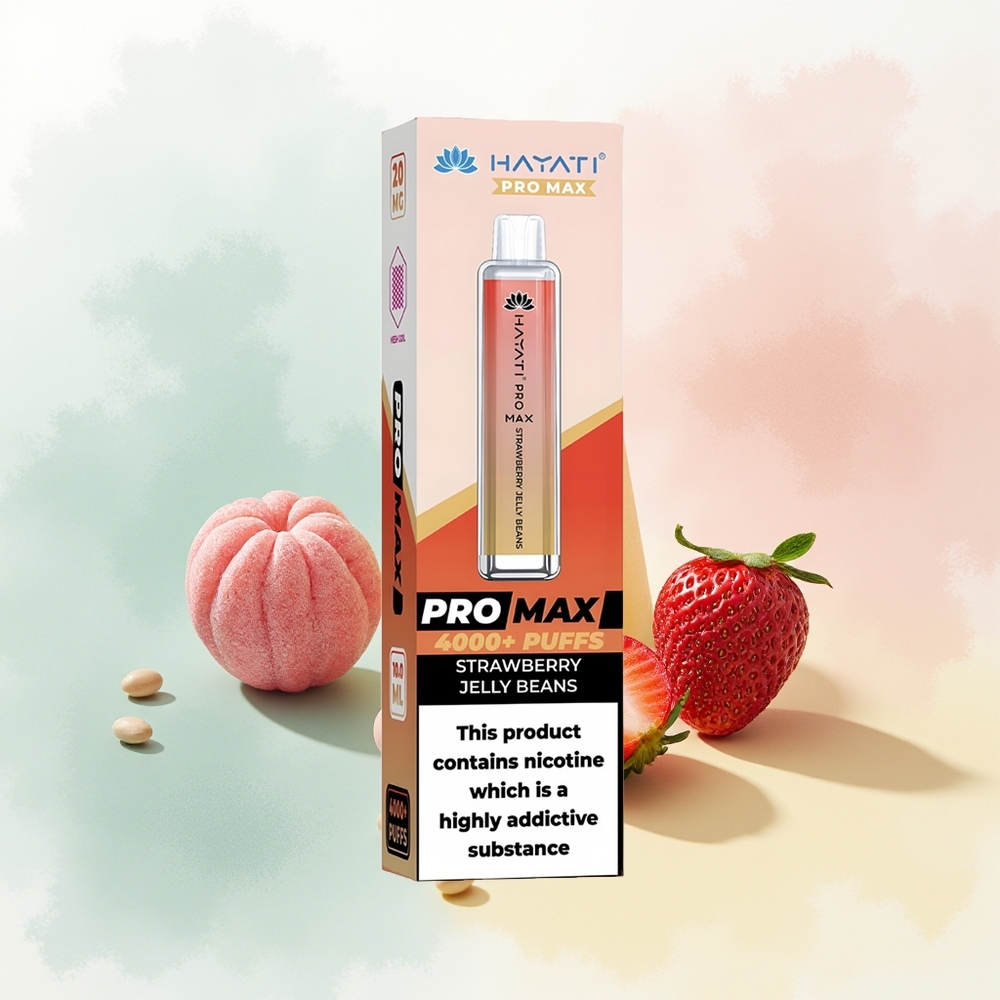Hayati Pro Max 4000 Puffs Truskawkowe Żelki z Podwójnym Mesh i Ładowaniem