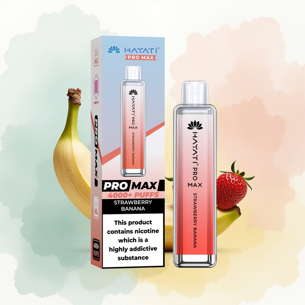 Hayati Pro Max 4000 Puffs Truskawkowo-Bananowy Pro Max 5% Nikotyny 1400mAh