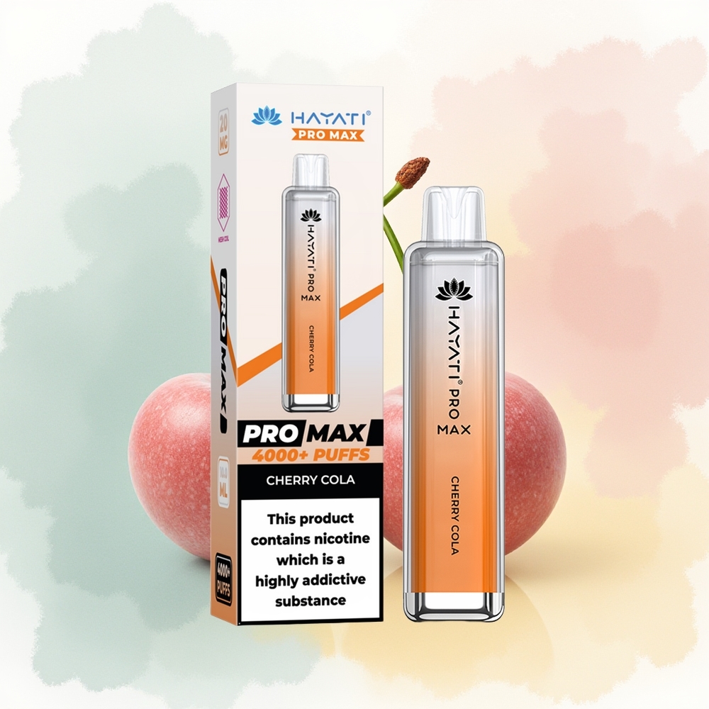 Hayati Pro Max 4000 Puffs Wiśniowa Cola Hayati Pro z Podwójnym Zwojem i Ładowaniem