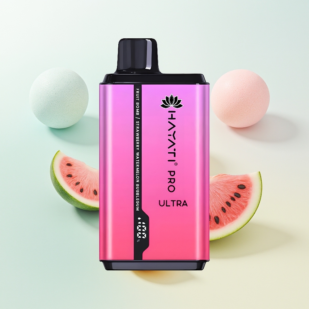 Hayati Pro Ultra 15000 Puffs Bomba Owocowa Truskawka-Arbuzowa Guma Balonowa 850mAh 2%