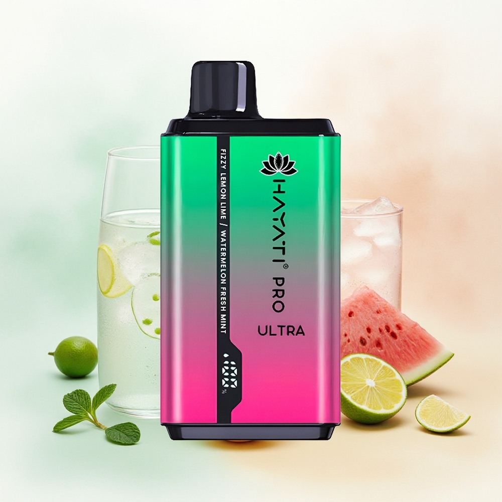 Hayati Pro Ultra 15000 Puffs Gazowa Cytryna & Lime Arbuz Świeża Mięta 2 12ml 2%