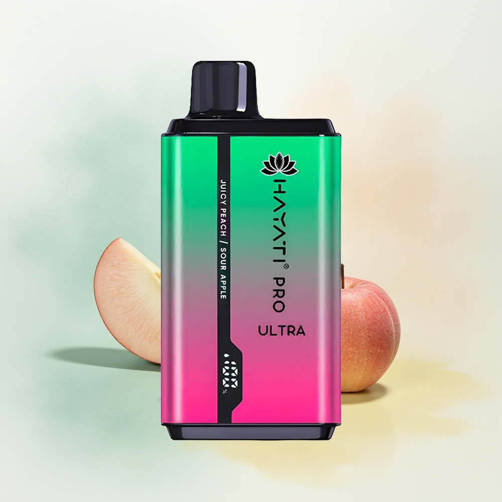 Hayati Pro Ultra 15000 Puffs Kwaśne Jabłko Soczysta Brzoskwinia 850mAh 12ml