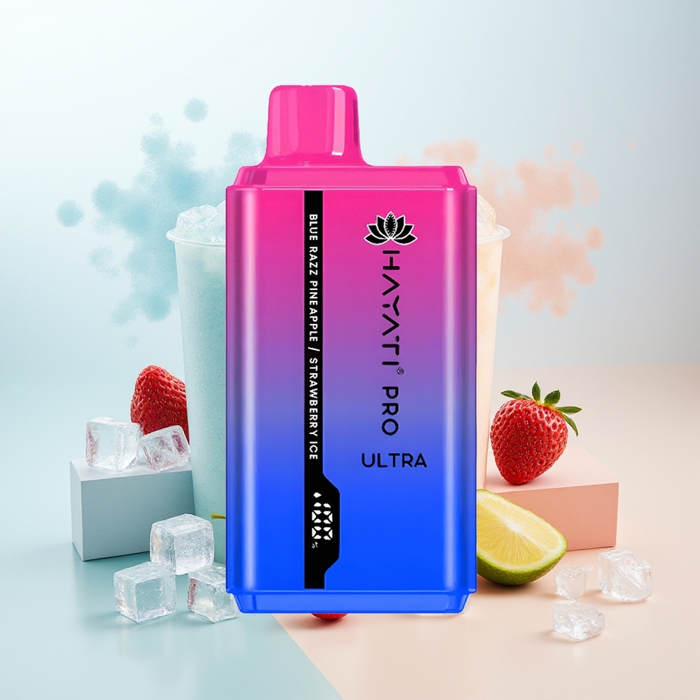 Hayati Pro Ultra 15000 Puffs Lodowy Błękitny Malinowy Ananas Truskawka z 850mAh i 2% Nikotyny