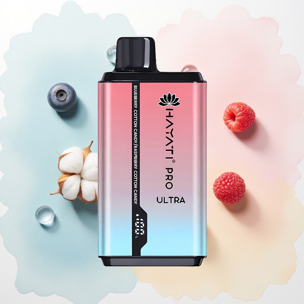 Hayati Pro Ultra 15000 Puffs Malinowa Wata Cukrowa Borówkowa Wata Cukrowa 850mAh 24ml