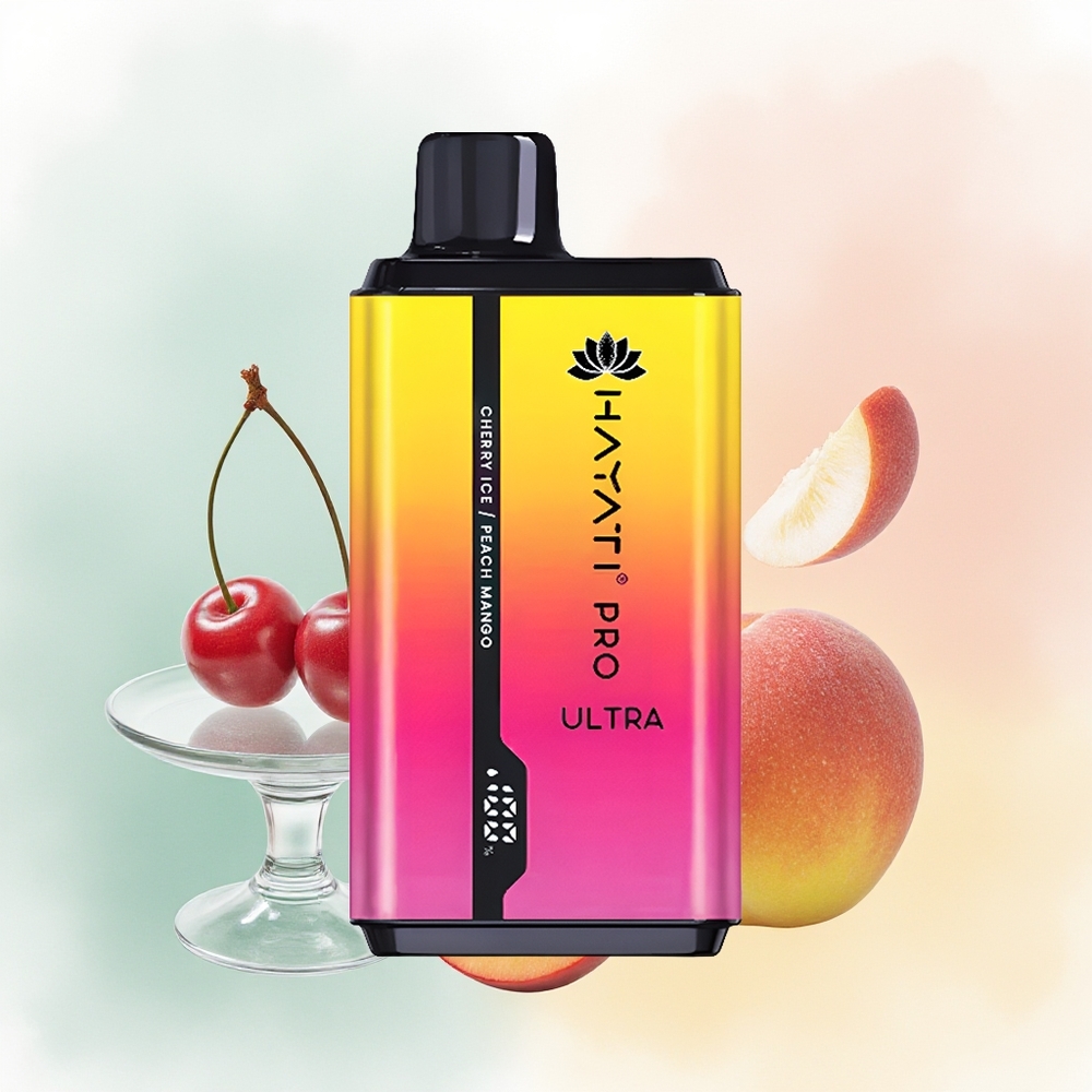 Hayati Pro Ultra 15000 Puffs Wiśniowy Lód Brzoskwinia Mango 12ml 2%