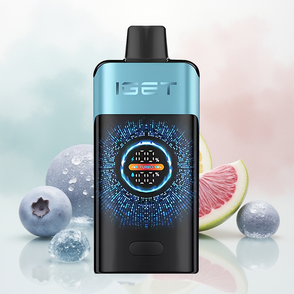 IGET ONE 12000 Puffs Borówkowy Lód z Ekranem i Podwójną Siatką