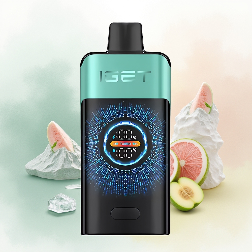 IGET ONE 12000 Puffs Góra Źródłowa Mięta Lód z Zakrzywionym Ekranem i Podwójną Siatką