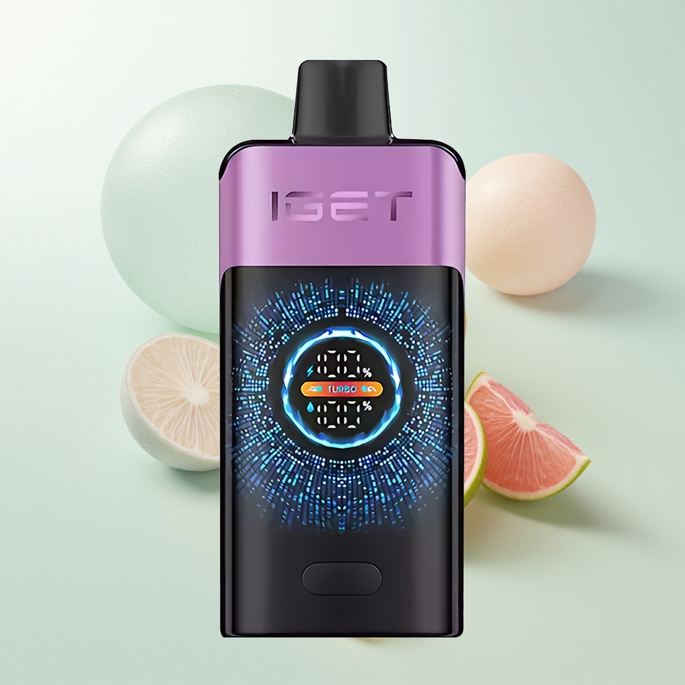 IGET ONE 12000 Puffs Lizak Winogronowy z Dużym Zakrzywionym Ekranem i Baterią 2700 mAh