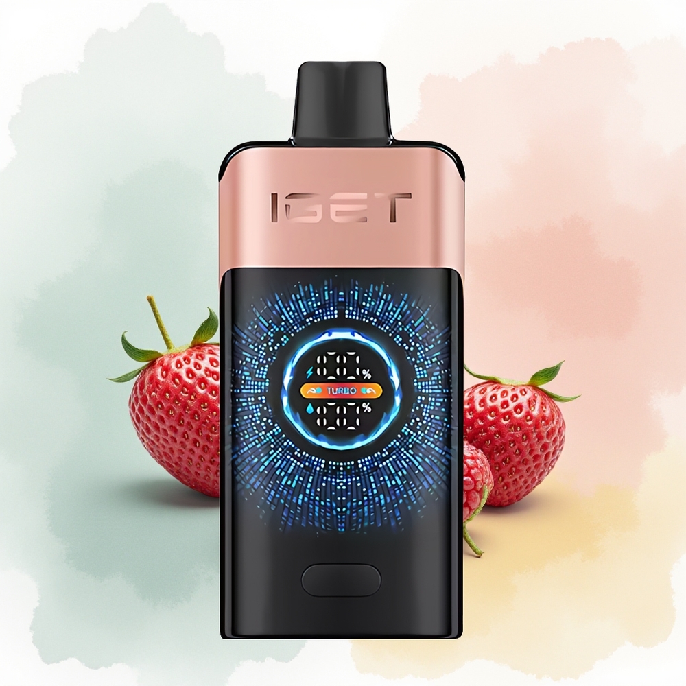 IGET ONE 12000 Puffs Truskawka Malina Ekran Zakrzywiony Dual Mesh