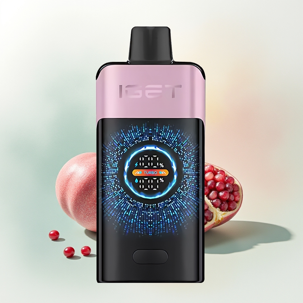IGET ONE 12000 Puffs Wiśnia Granat z Dużym Zakrzywionym Ekranem Kolorystycznym i Baterią 2700 mAh