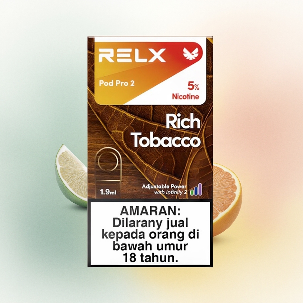 Relx Pod Pro 2 Vape Device Puffs Bogaty Tytoń Pro 2 - 1,9ml / 2 lub 3 sztuki / 3 poziomy mocy