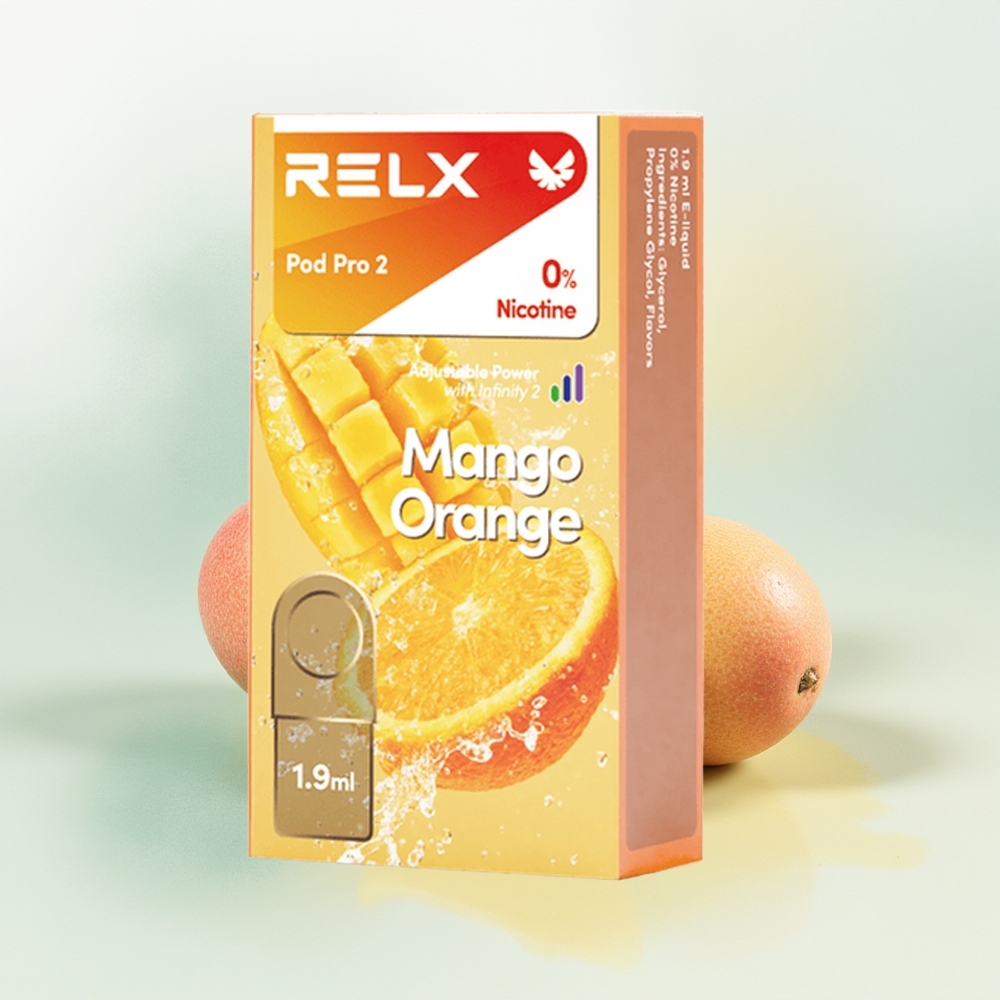 Relx Pod Pro 2 Vape Device Puffs Mango Pomarańcza 1.9ml 3 Tryby