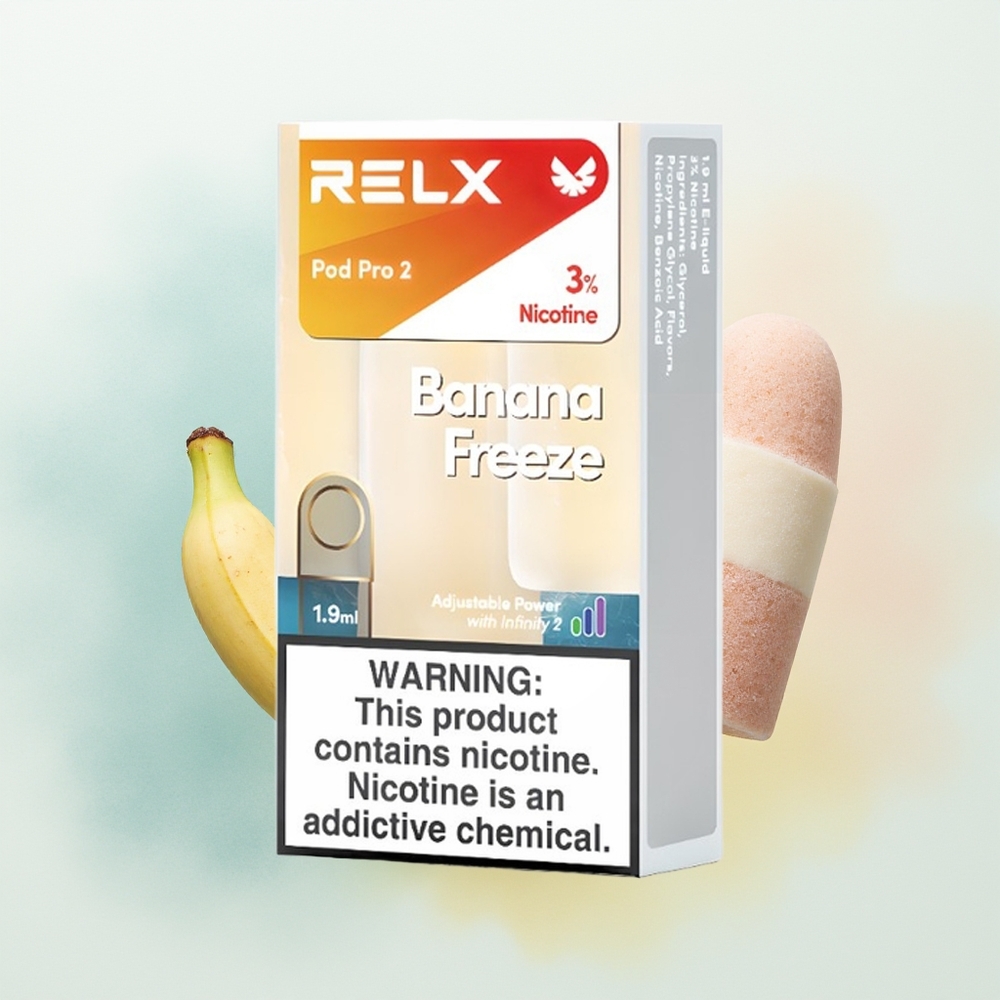 Relx Pod Pro 2 Vape Device Puffs Mrożony Banan 1.9ml 3 Tryby