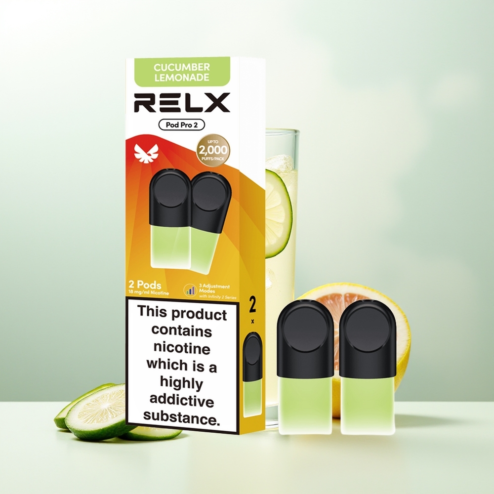 Relx Pod Pro 2 Vape Device Puffs Napój Ogórek Limonka 1.9ml 3-poziomowy