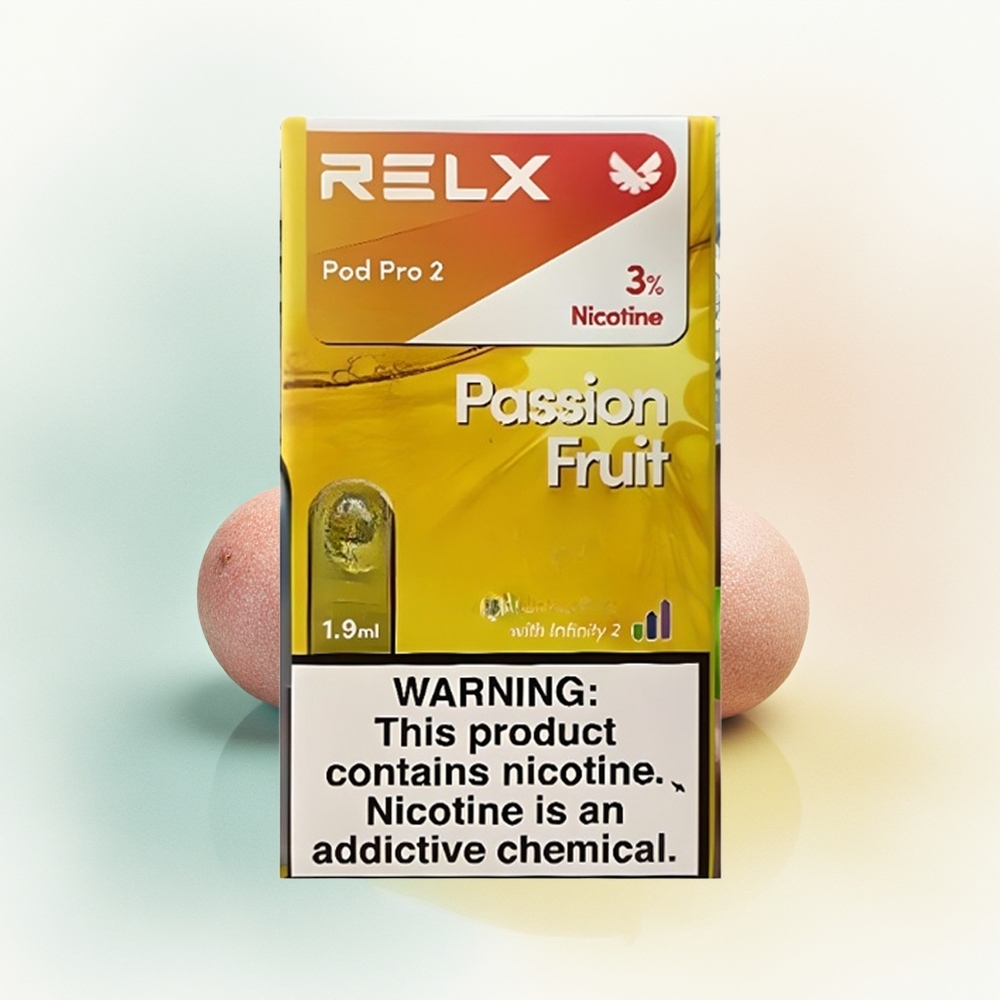 Relx Pod Pro 2 Vape Device Puffs Passion Fruit 1.9ml Eco Smooth Boost 2/3 pak