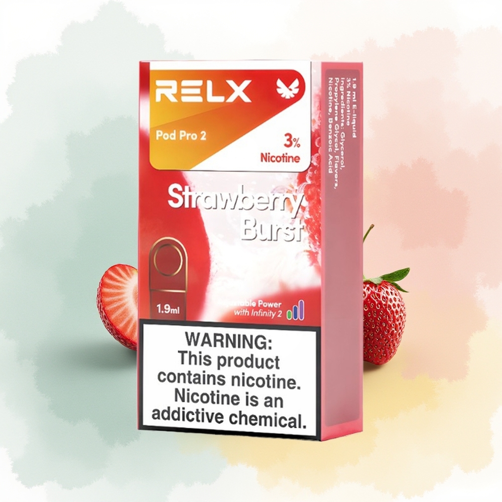 Relx Pod Pro 2 Vape Device Puffs Truskawkowy Wybuch 1.9ml / 3 Tryby: Eco, Smooth, Boost