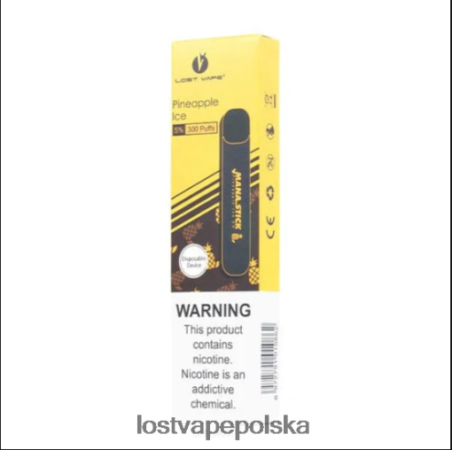 Lost Vape Mana sztyft jednorazowy | 300 zaciągnięć | 1,2 ml lód ananasowy 5% J4L2R526 Lost Vape Review Polska